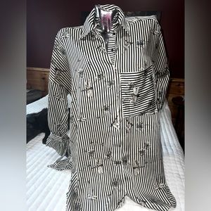 Zara striped dragonfly shirt dress